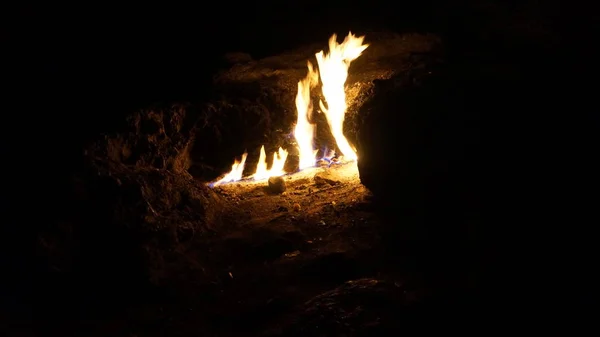 Chimaera Fire Turchia, gas naturale infiammato — Foto Stock