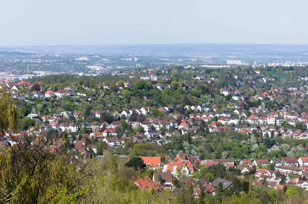 从比尔肯科普夫视角俯瞰德国斯图加特 — 图库照片