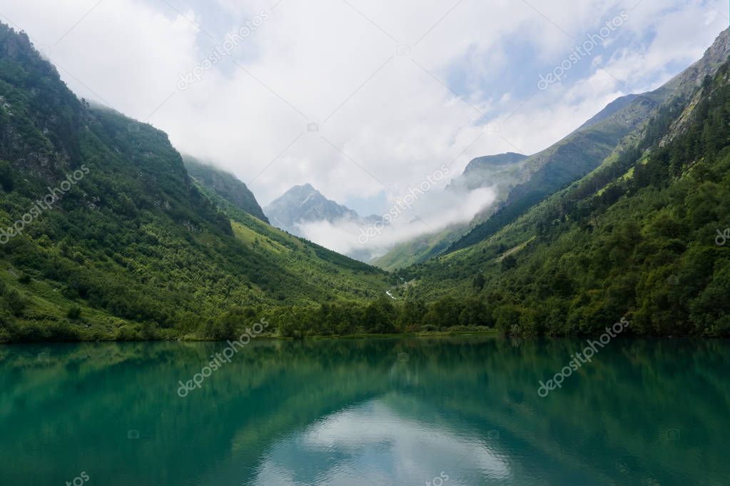 Baduk lakes in Karachay-Cherkessia. Russia. Dombay 2019