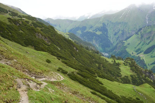 Sendero Senderismo Desde Los Alpes Bavarianos Cerca Cabaña Mindelheimer Imágenes —  Fotos de Stock