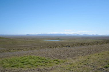 Kjolur Highland Karayolu F35, İzlanda, Avrupa boyunca buzul manzarası