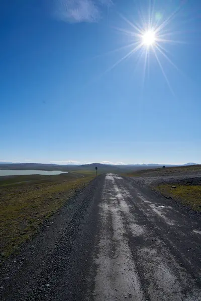 Highland Road Route Roads Iceland Vulcanic Scenery Beautiful Landscape Verano —  Fotos de Stock