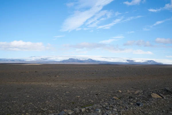vulcanic landscape in iceland, black ash roads in the highlands 2020