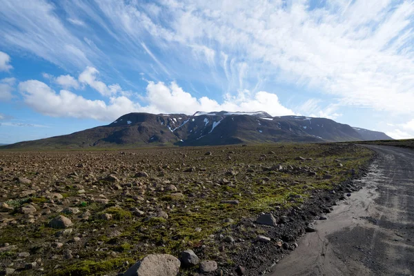 Highland Road Väg Vägar Island Vulkaniska Landskap Vackert Landskap Sommaren — Stockfoto