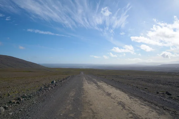 Highland Road Väg Vägar Island Vulkaniska Landskap Vackert Landskap Sommaren — Stockfoto