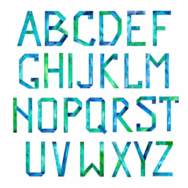 Alphabet Manuscrit Aquarelle Lettres Latines Anglais Isolé Sur Fond Blanc — Photo