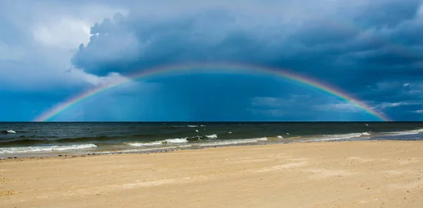 Rainbow over the Baltic Sea after the rain