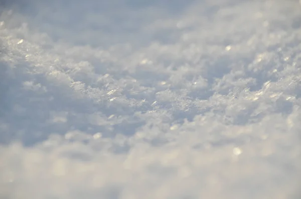 Färsk Vit Snö Driver Glans Morgonsolen Vinter Textur Bakgrund — Stockfoto