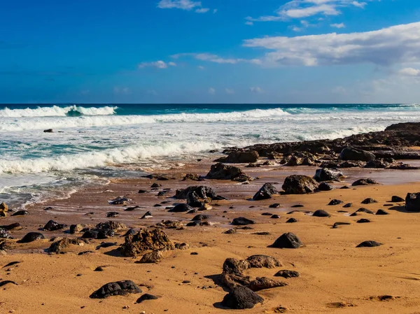 Hawaiian beach with blue waves