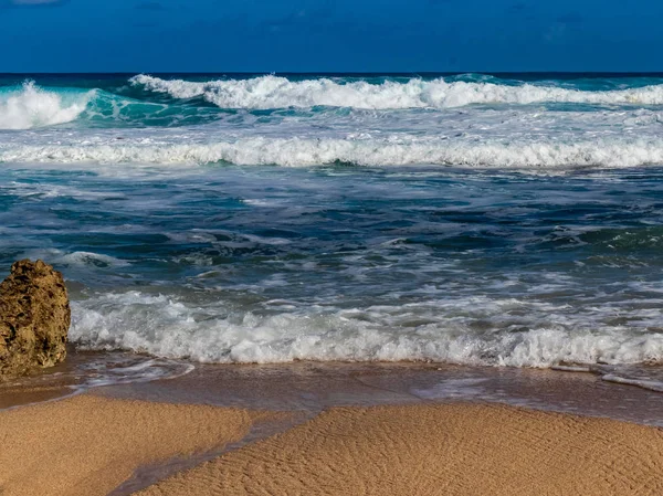 Hawaiian beach with blue waves