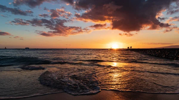 Waikiki Sunset Honolulu — Stock Photo, Image