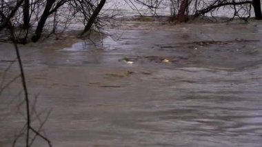 Kar eritme sonra büyük nehir sel