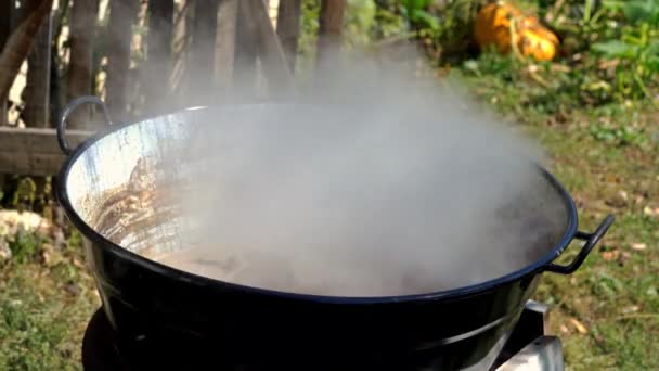 Starý Způsob Přípravy Jablkový Jam Vaření — Stock video