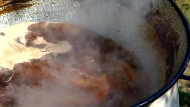Velha Maneira Fazer Compota Maçã Cooking — Vídeo de Stock