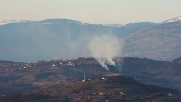 Feu Dans Paysage Rural — Video