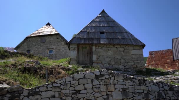Edificio Rural Lukomir Pueblo Bosnia Herzegovina — Vídeos de Stock