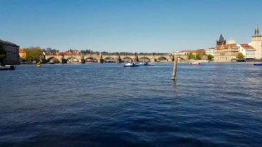 Prag, Vltava Nehri Charles Köprüsü 19 Nisan 2019