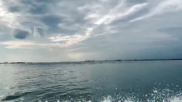 Venise Venezia Bateau Sur Mer Adriatique Italie Octobre 2019 — Video