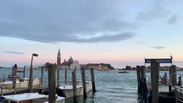 Boten Voor San Marco Venetië Venezia Italië Oktober 2019 — Stockvideo