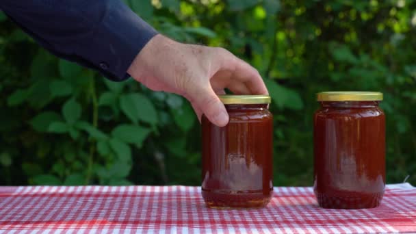 Organic White Plum Jam Sklenic Stole — Stock video