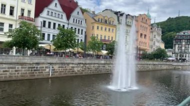 Karlovy Vary (Carlsbad), Tepla Nehri, Çek Cumhuriyeti 25 Temmuz 2020