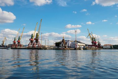 Kaliningrad, Rusya-10 Eylül 2018: Kaliningrad Ticaret Limanı, Baltık Denizi üzerinde deniz limanı.