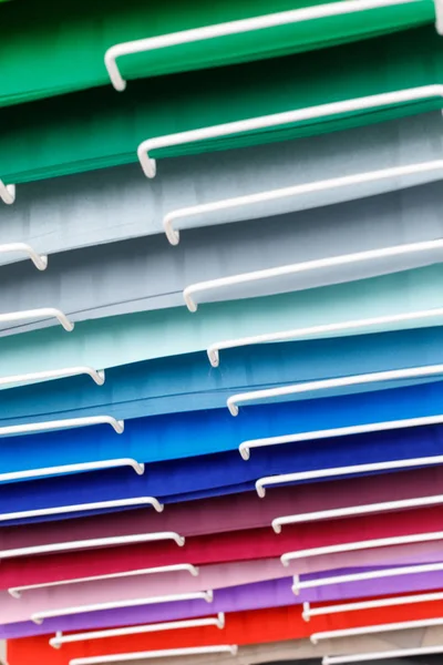 Stacks of colored drawing paper in the store — Stock Photo, Image