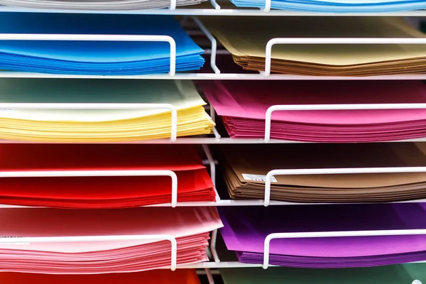 Stacks of colored cardboard for drawing — Stock Photo, Image