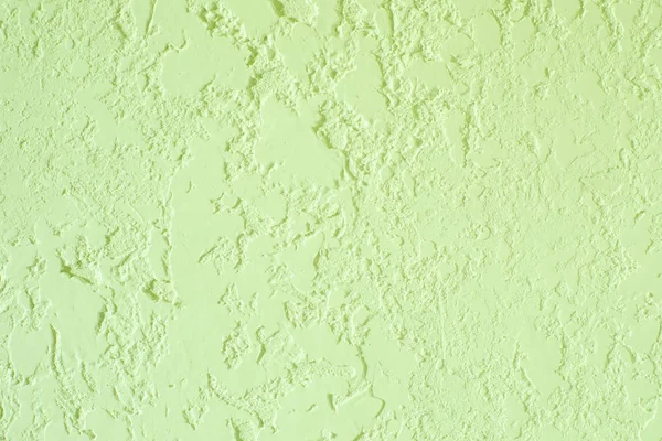 Green textured plastered wall. Fresh otvetka in commercial premises, designer renovation in the house — Stock Photo, Image