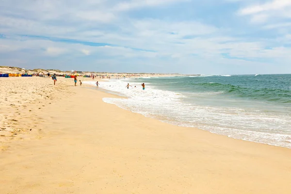 Lång Kustlinje Med Strand Atlanten Costa Nova Portugal — Stockfoto
