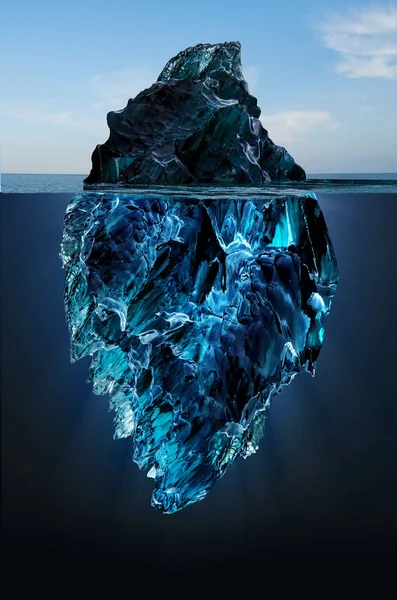 Iceberg Pływających Oceanie Zarówno Końcówki Części Zanurzonego Widoczne Górna Część Obraz Stockowy