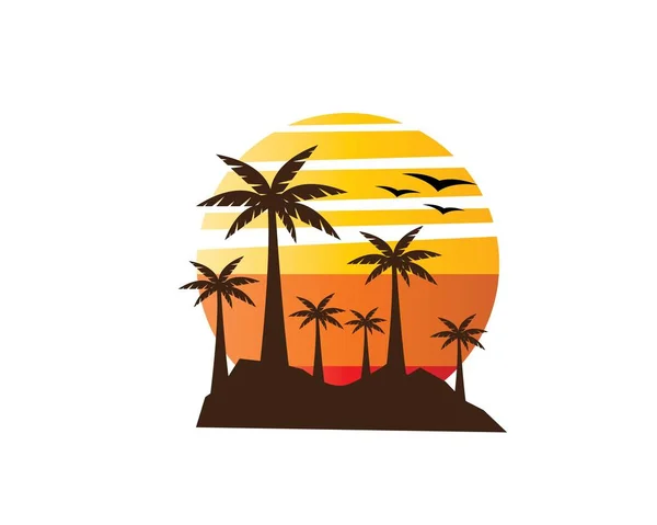 Modelo de logotipo do pôr do sol — Vetor de Stock