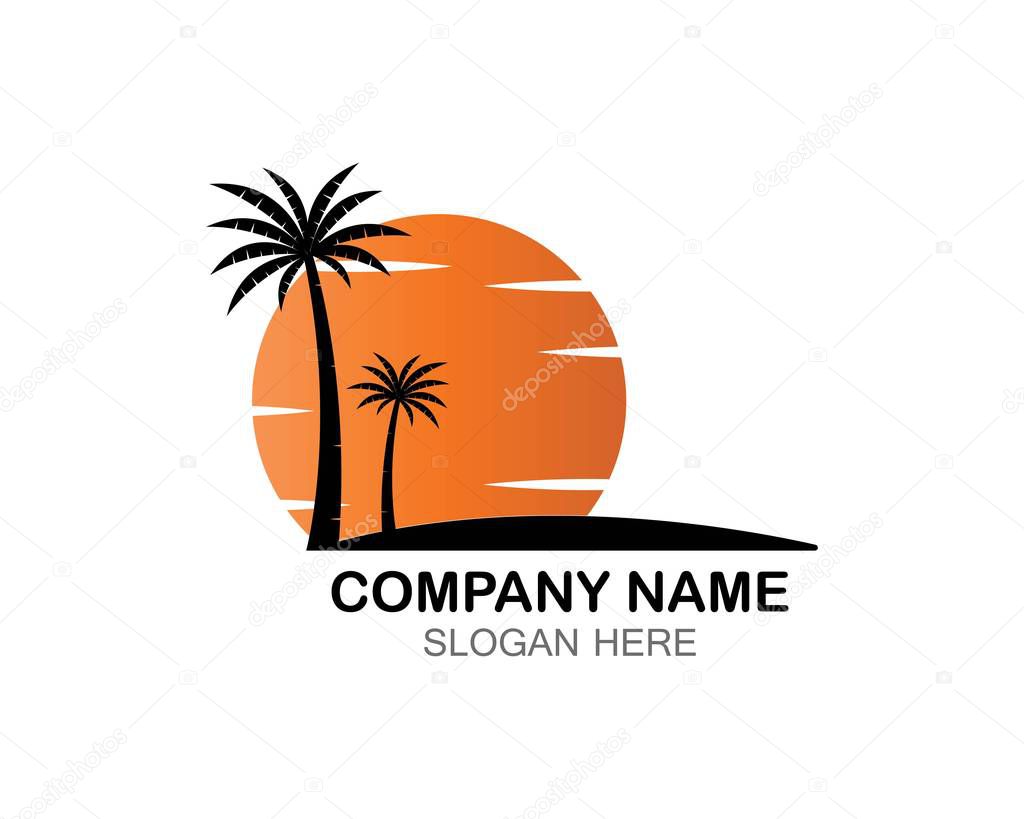 Sunset logo template vector icon illustration design