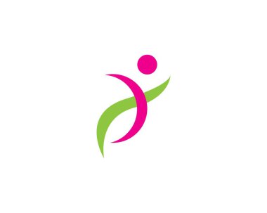 Sağlıklı insan vektör simge logo şablonu