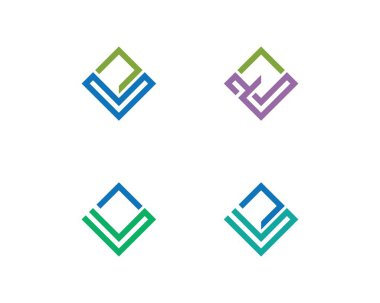 V harfi logo şablonu 