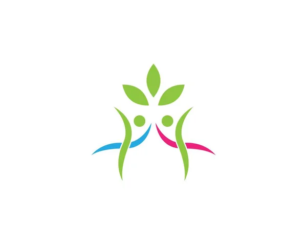 Templat logo ikon vektor manusia Sehat - Stok Vektor