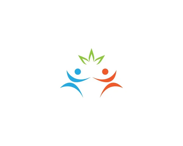 Modello di logo dell'icona vettoriale umana sana — Vettoriale Stock