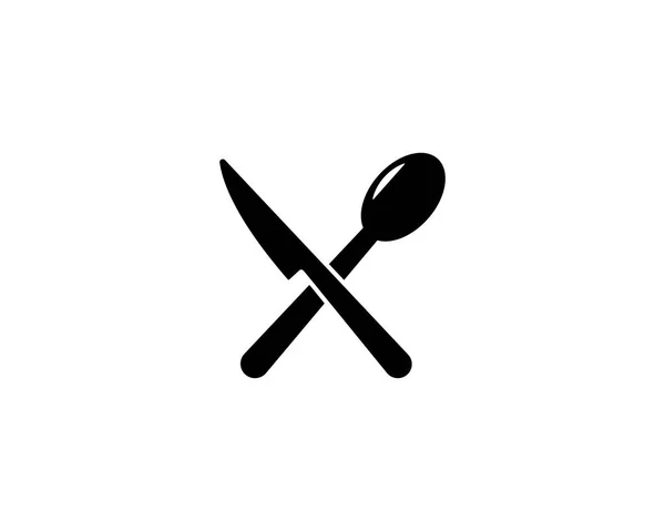 Logo cuchara y cuchillo Plantilla — Vector de stock