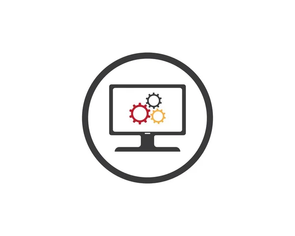 Vector computer en laptop reparatie logo sjabloon — Stockvector