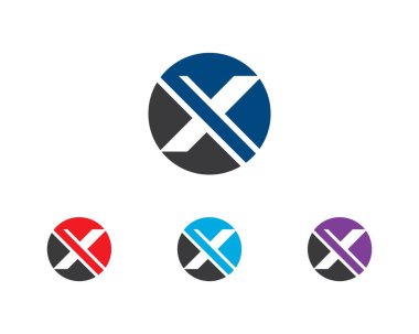 X Harfi Logo Şablonu