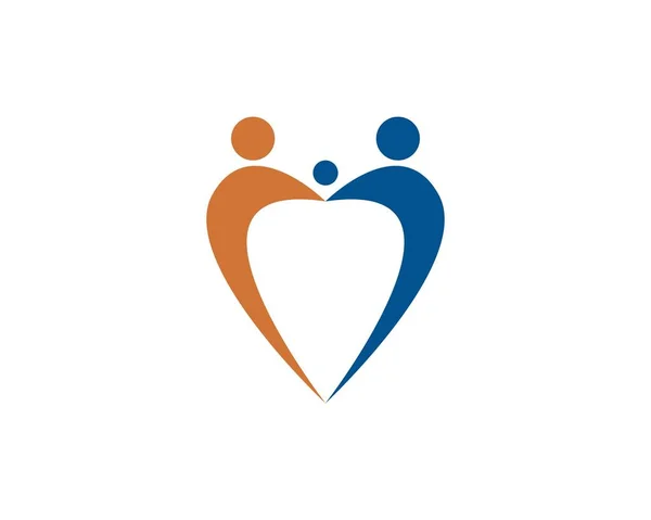 Modèle de logo de soins familiaux — Image vectorielle