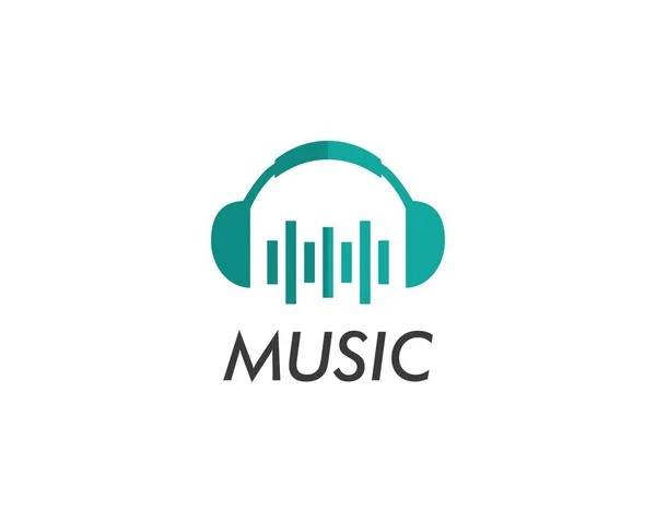 Ola de música logo vector icono — Vector de stock