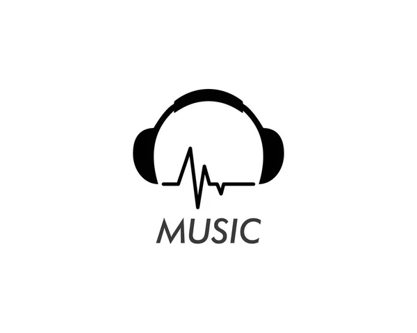 Ícone vetor logotipo onda música —  Vetores de Stock