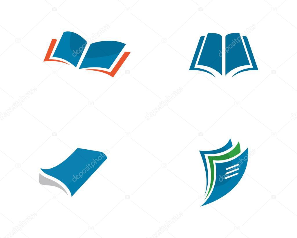 Book Logo Template vector Illustration design