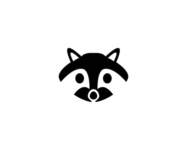 Cute Black raccoon logo — Stock Vector