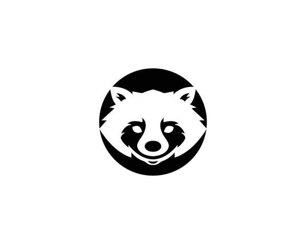 可爱的黑色浣熊标志 — 图库矢量图片