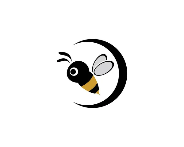 Modèle de logo abeille — Image vectorielle