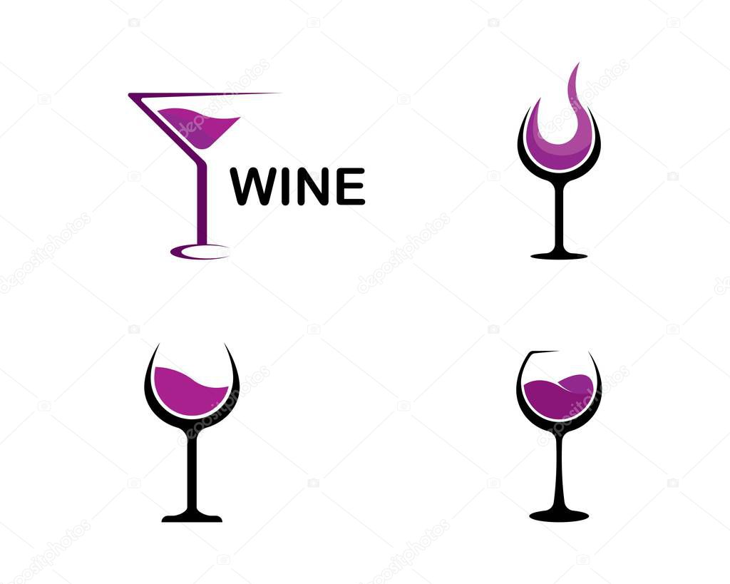 Wine logo design template.