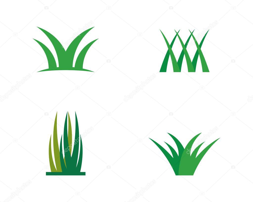 Grass logo template vector icon illustration design