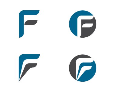 F harfi logo tasarım şablonu